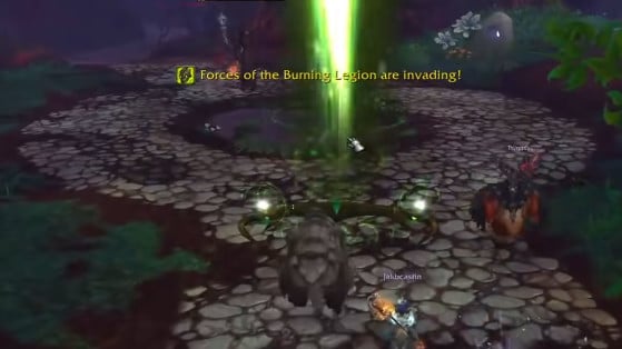 La Balise d'invasion devant l'Archidruide Glaidalis au Fourré Sombrecoeur - World of Warcraft