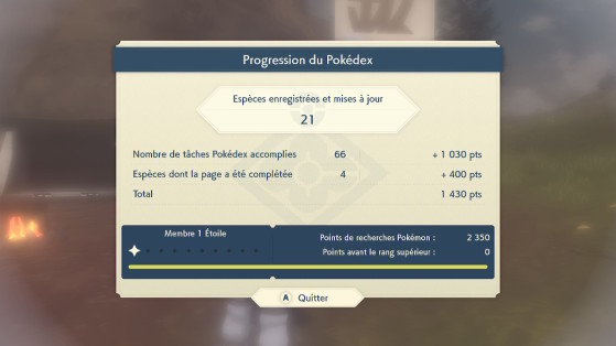 Progression du Pokédex dans Légendes Pokémon : Arceus - Légendes Pokémon : Arceus