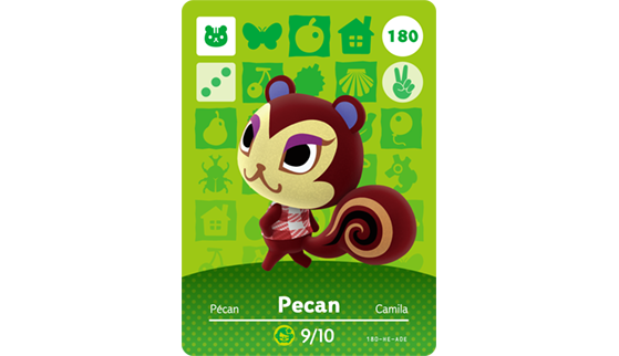 Carte Amiibo de Pécan - Animal Crossing New Horizons
