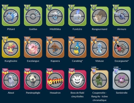 Recompensas de encuentro estándar - Pokémon GO