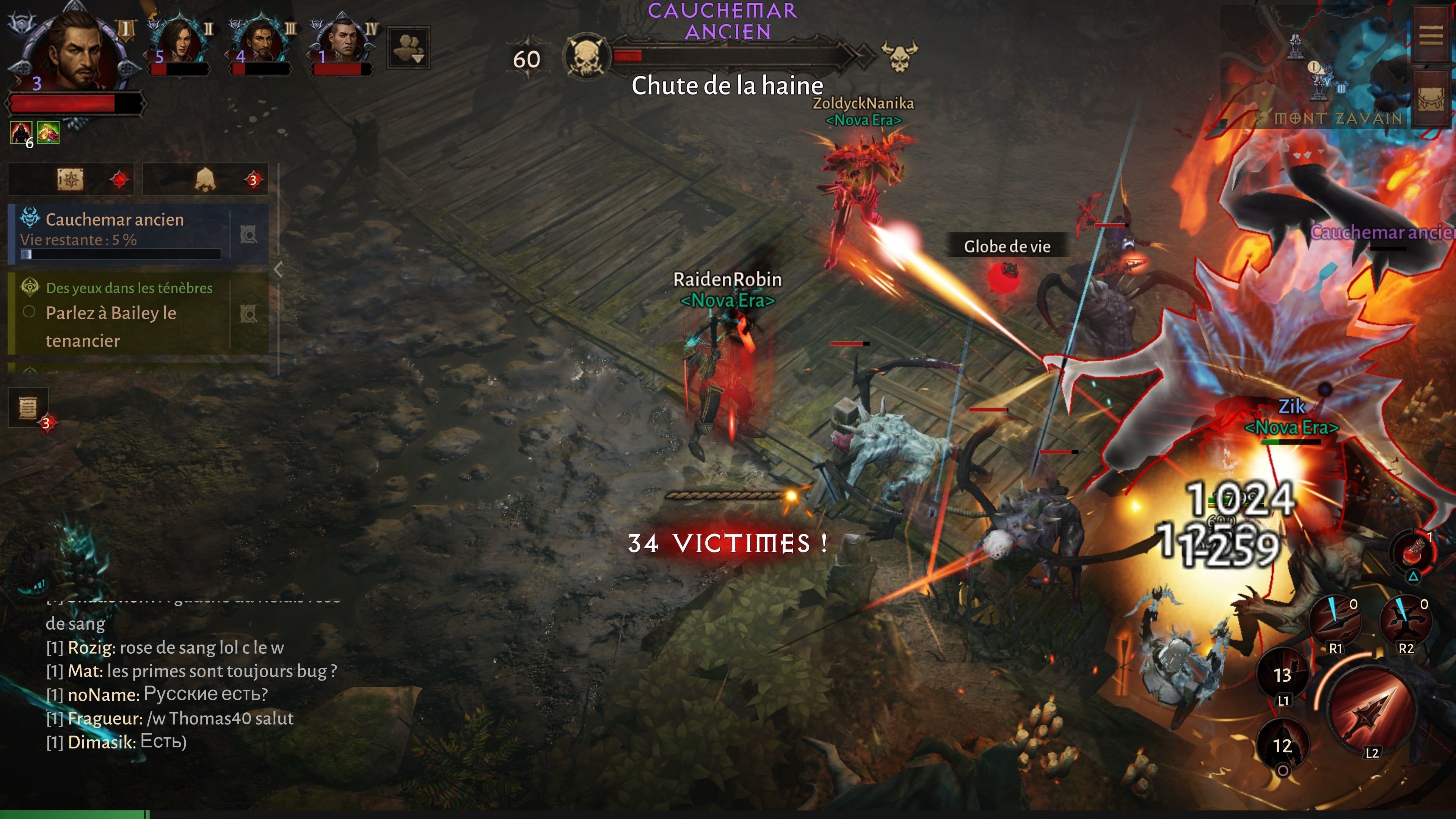 Cauchemar ancien Diablo Immortal Position, bouclier et autels Millenium
