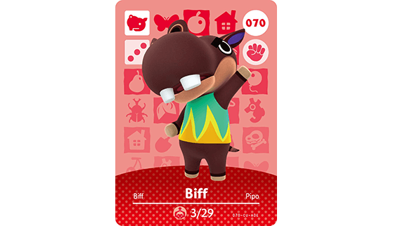 Carte Amiibo de Biff - Animal Crossing New Horizons