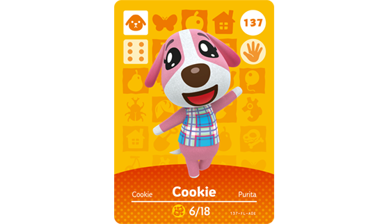Carte Amiibo de Cookie - Animal Crossing New Horizons