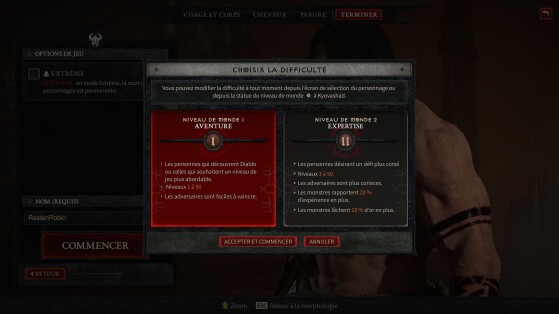 Diablo 4 : Choix du mode de difficulté - Diablo IV