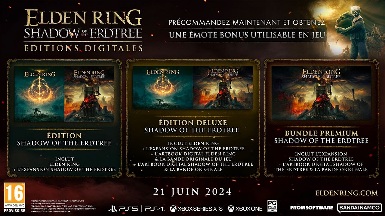Collector Elden ring DLC Shadow of the Erdtree Quel est le contenu de chaque édition ? Millenium
