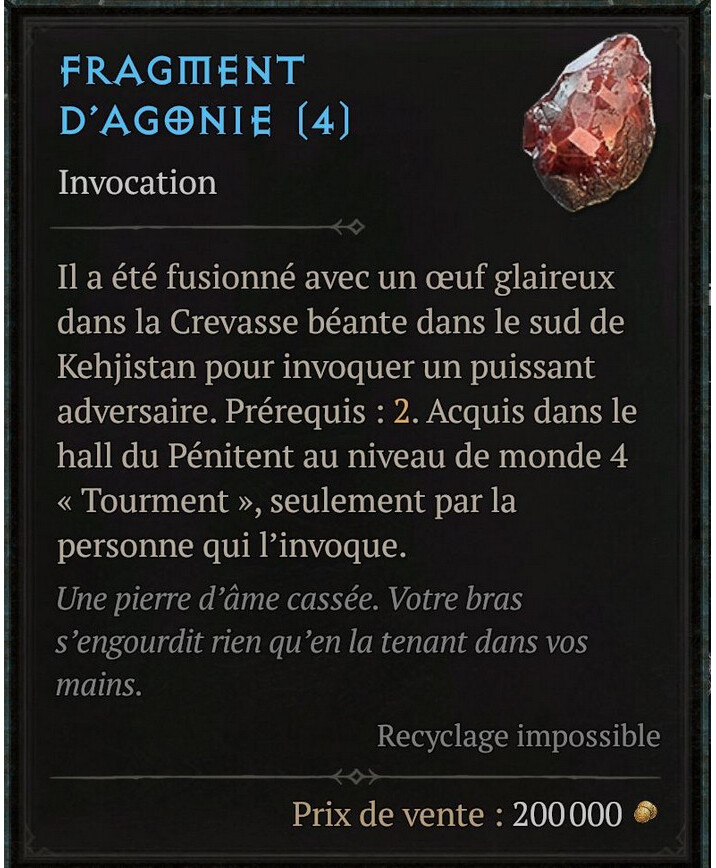 Fragment d'agonie Diablo 4 Comment en obtenir et à quoi