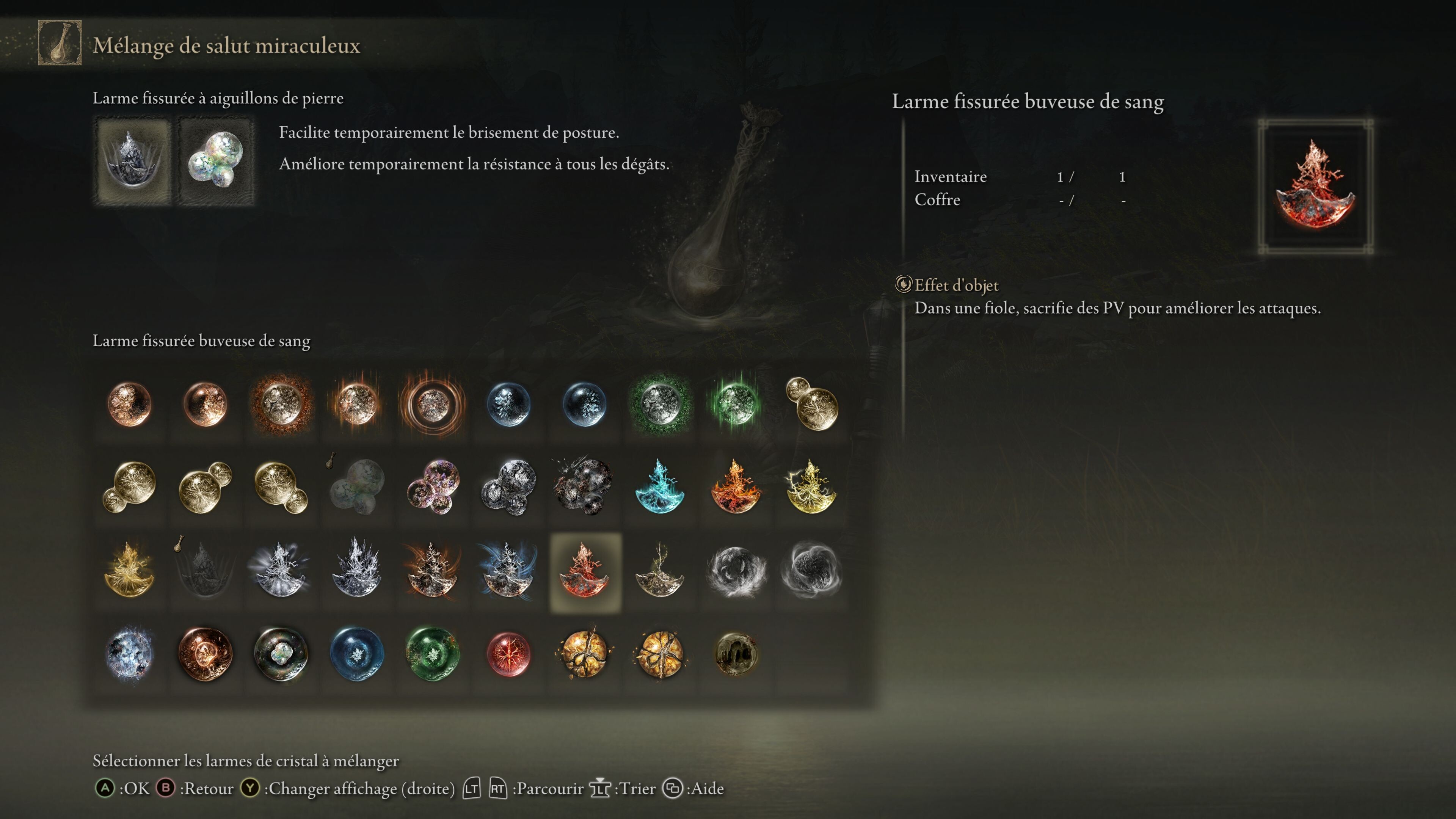Meilleures Larmes de cristal Elden Ring Shadow of the Erdtree Lesquelles utiliser ? Millenium