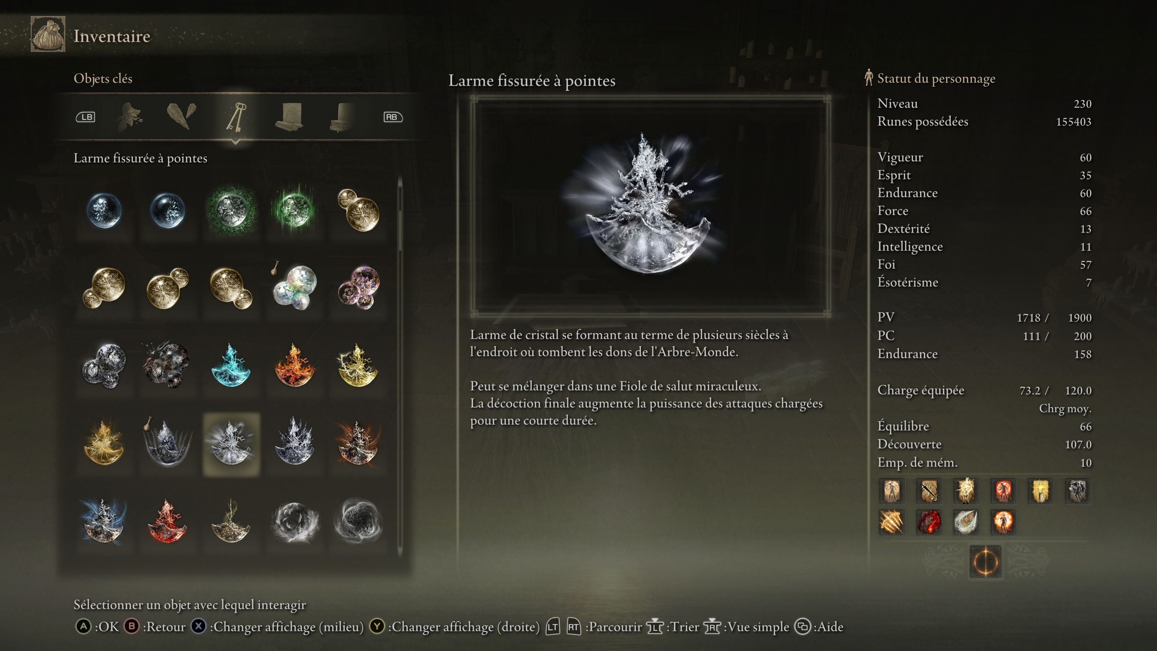 Meilleures Larmes de cristal Elden Ring Shadow of the Erdtree Lesquelles utiliser ? Millenium