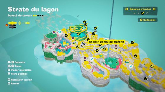 Emplacement du Parcours Défi 1 - Donkey Kong Bananza