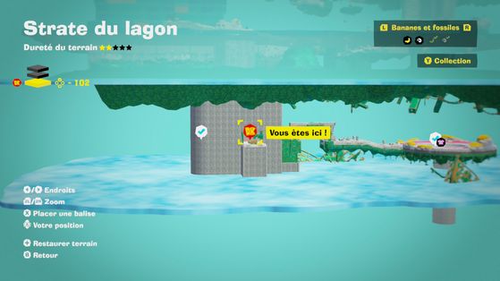 Emplacement du parcours défi 3 - Donkey Kong Bananza