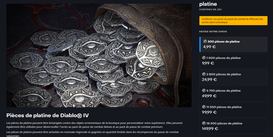 Pièces de Platine sur Diablo 4 - World of Warcraft