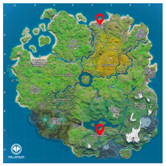 Fortnite saison 8 : nouvelle carte / map et nouveaux lieux-dits - Millenium