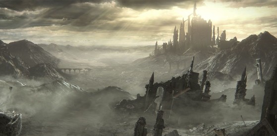 Paysage de désert et de ruines inspiré de Dark Souls 3. - Elden Ring