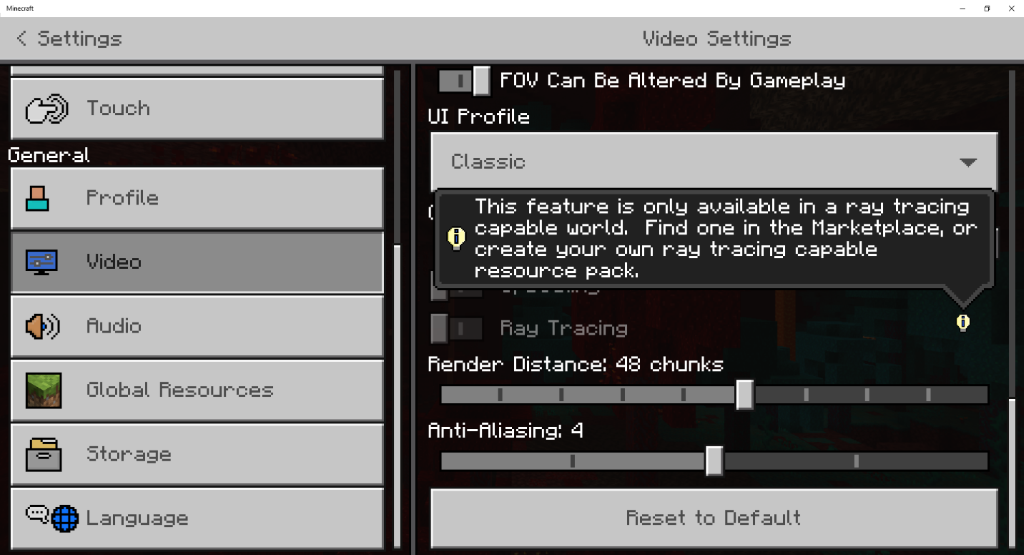Minecraft RTX Activer le RayTracing sur PC, java, Nvidia RTX, AMD, Windows 10 Millenium