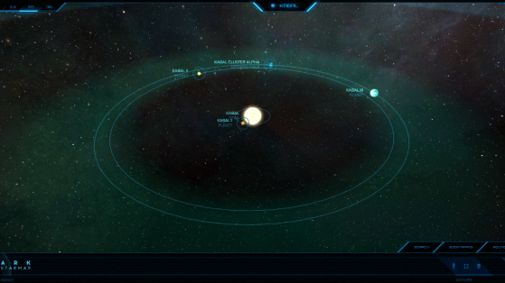 Kabal et ses astres dans la Starmap - Star Citizen