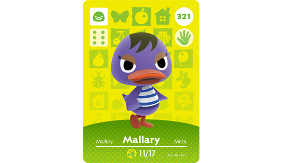 Carte Amiibo de Mallory - Animal Crossing New Horizons