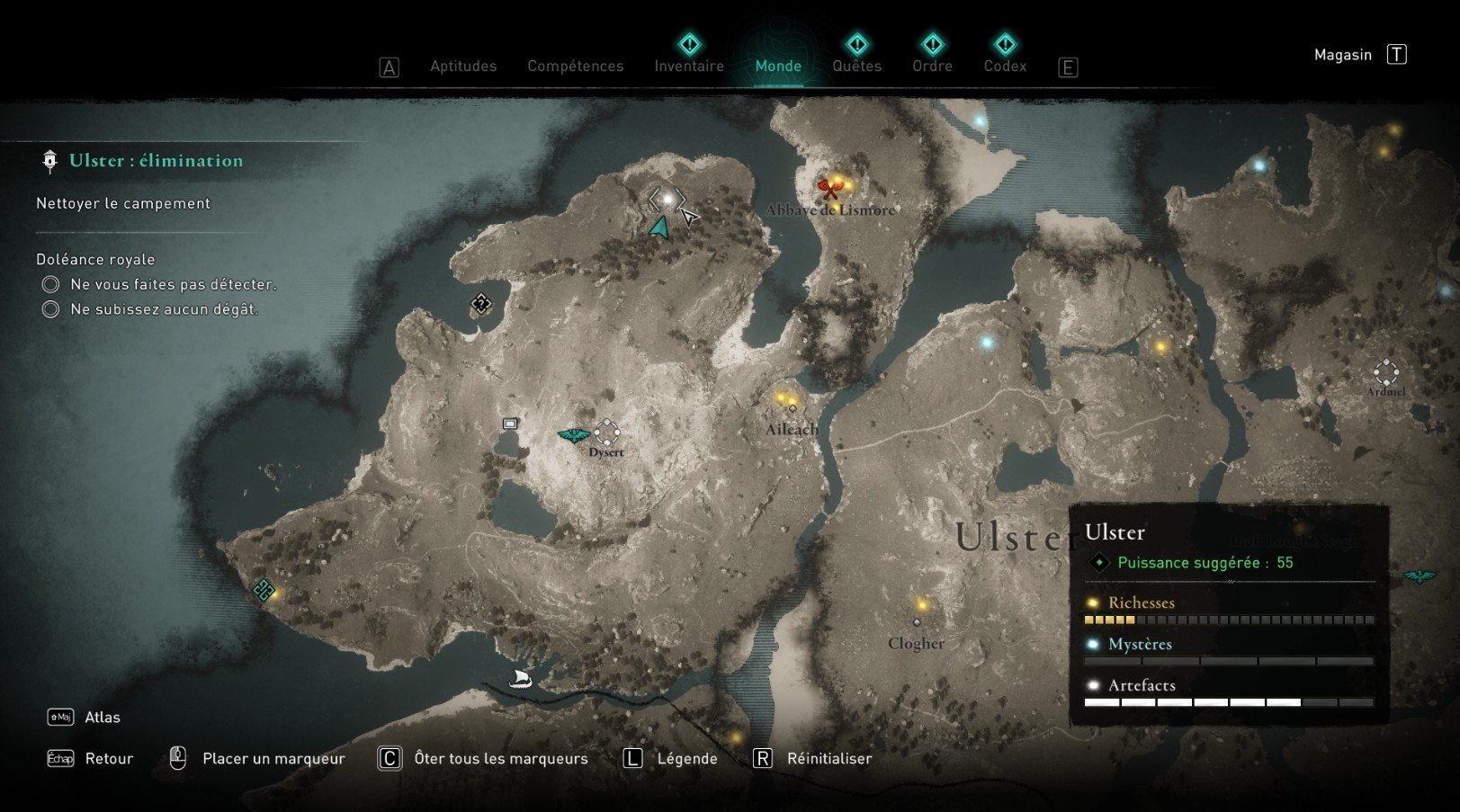 AC Valhalla, Ulster position des artéfacts Millenium