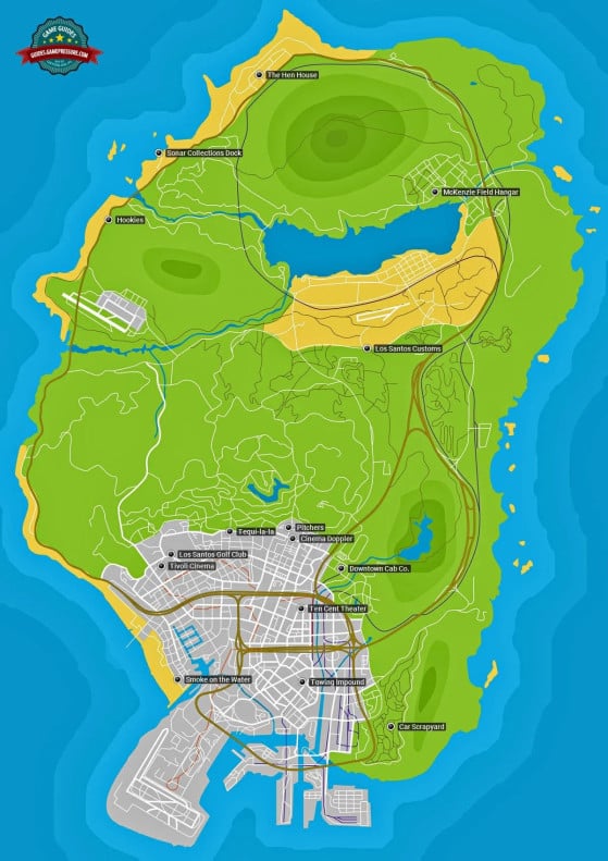 Carte des missions de propriétés - GamePressure - GTA 5