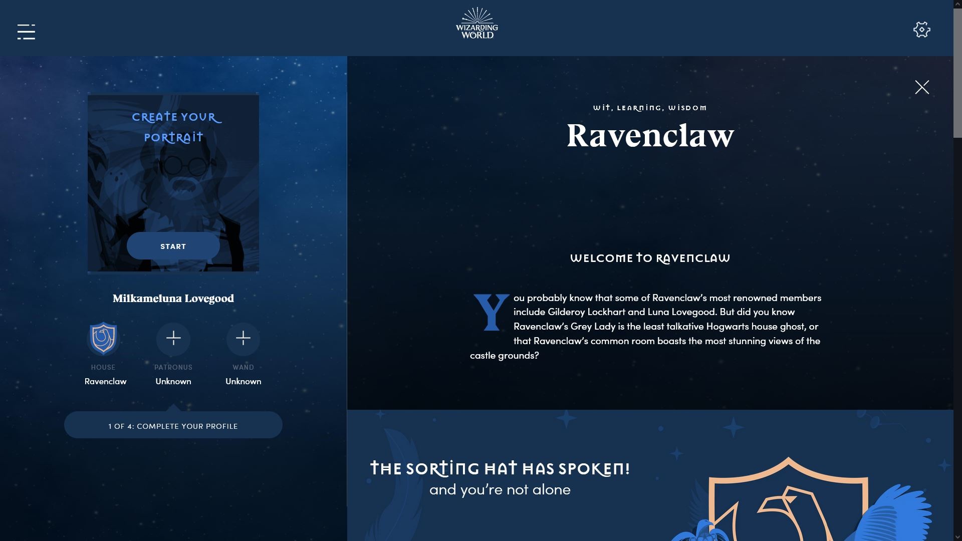 Pottermore Hogwarts Legacy : Comment faire le test des maisons officiel