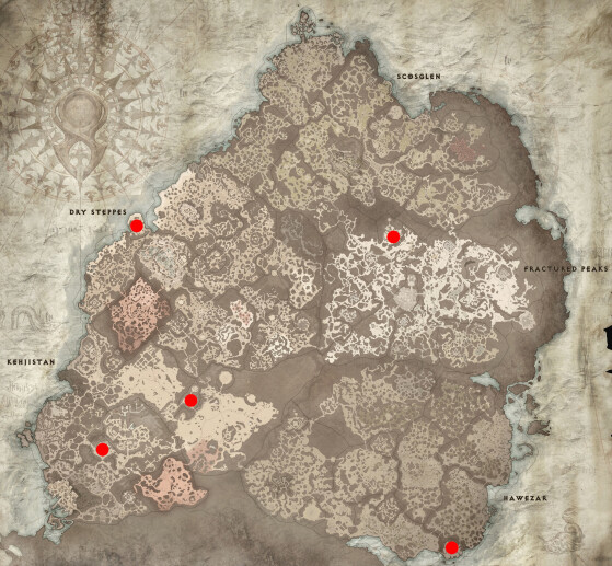 Carte des Mobilisations des légions - Diablo IV
