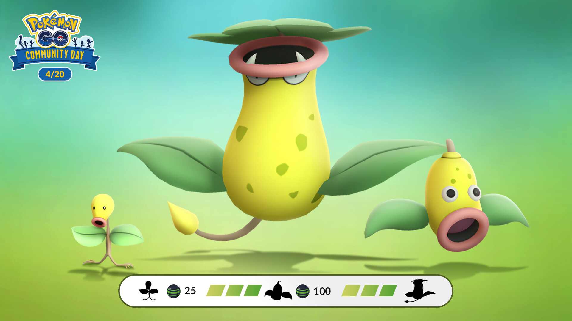 Chétiflor Shiny / Bellsprout Shiny Pokémon GO - Carte à Collectionner 30 Jours - Région Libre