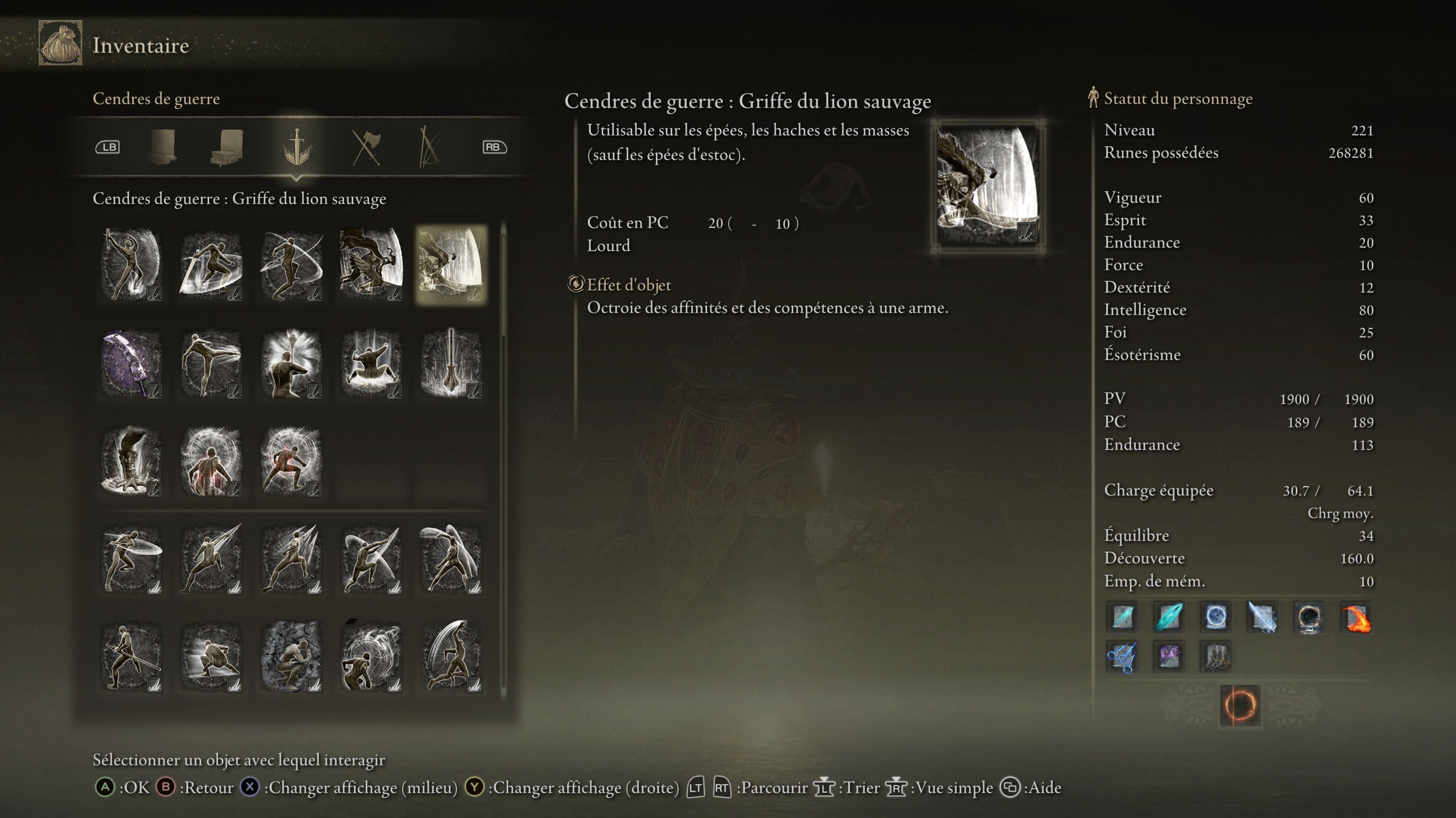 Build Force Arme colossale Griffe du lion Elden Ring Shadow of the ...