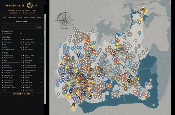 Carte interactive de Crimson Desert - Crimson Desert