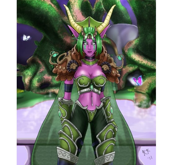 Ysera sous sa forme humanoïde. FanArt de raimy329 - Hearthstone