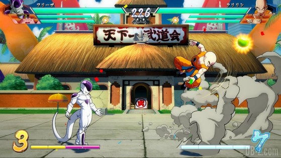 Krilin et son Senzu Bean en action ! Credit image - DBZ.com - Dragon Ball FighterZ