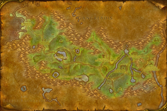 La carte d'Orneval à l'époque, à peu de choses près - World of Warcraft