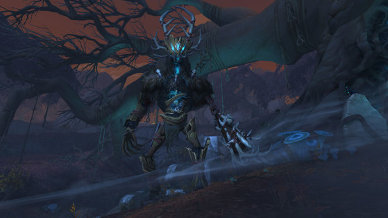 La lueur bleutée caractéristique de la magie de la Mort - World of Warcraft