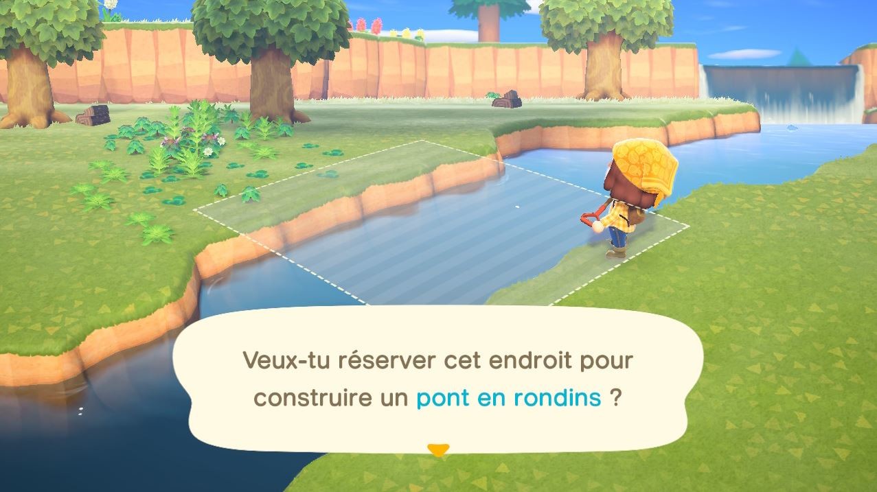 Animal Crossing New Horizons construire des ponts pour traverser les rivières Millenium