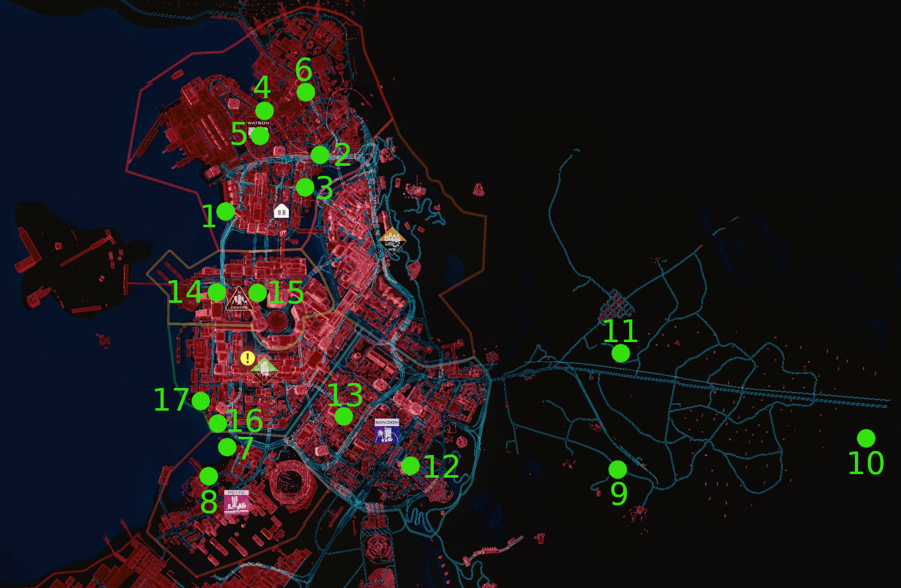 Cyberpsychos Cyberpunk 2077 Position Combat Le Guide Complet   1446343 Carte Cyberpunk 2077 Cyberpsychos Full 2 