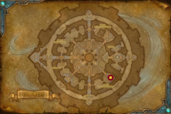 Emplacement du Gardien Ta'hult, vendeur d'objets pour mascottes à Oribos - World of Warcraft