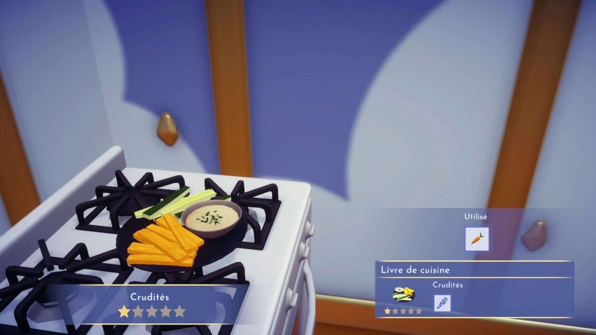 Recettes 1 étoile Disney Dreamlight Valley Crackers, crudités, œuf