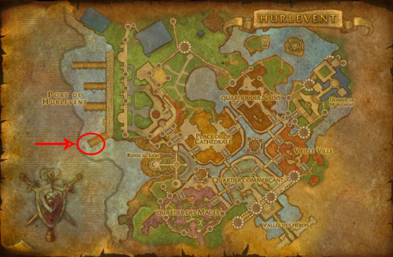 Localisation du bateau menant aux Rivages de l'Éveil à Hurlevent - World of Warcraft