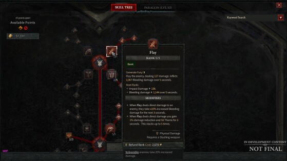 L'arbre de talents en jeu - Diablo IV