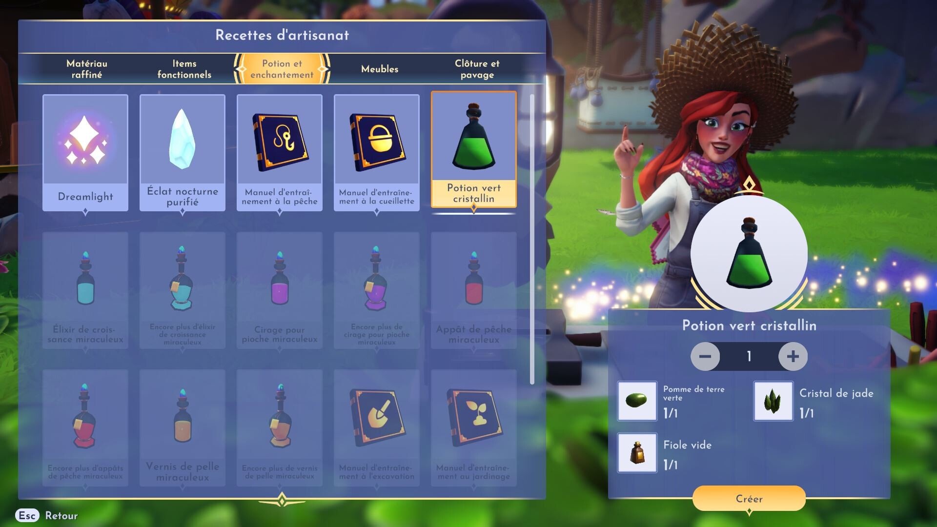 Patate Verte Disney Dreamlight Valley Où trouver les 16 bouteilles émeraude pour obtenir la