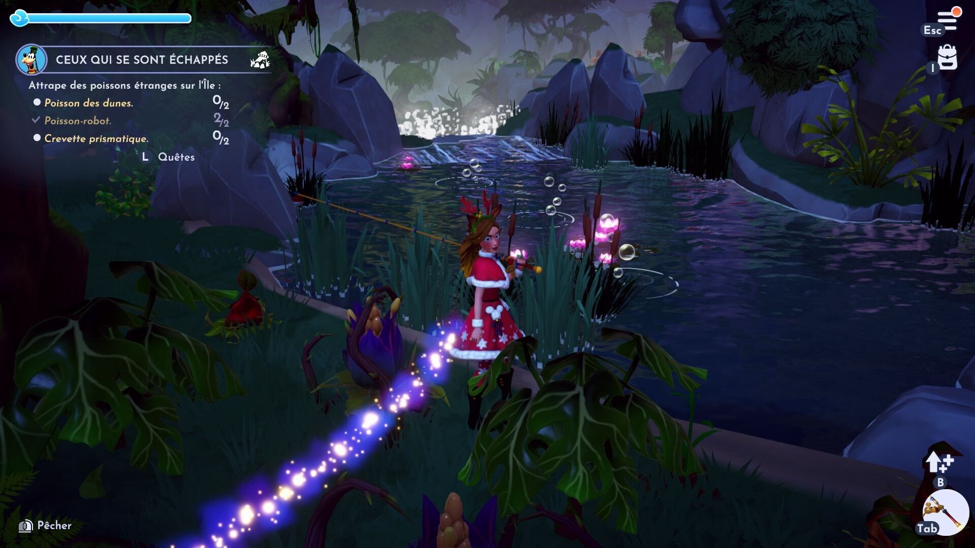 Ceux qui se sont échappés Disney Dreamlight Valley Poisson des dunes, Crevette prismatique