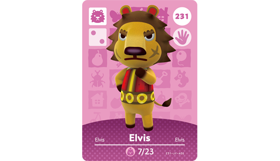 Carte Amiibo d'Elvis - Animal Crossing New Horizons