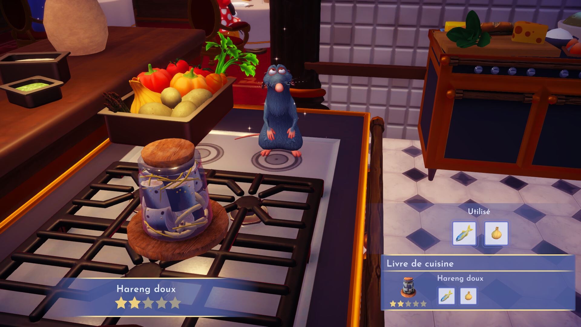 Hareng Doux Disney Dreamlight Valley Comment réaliser cette recette 2 étoiles ? Millenium
