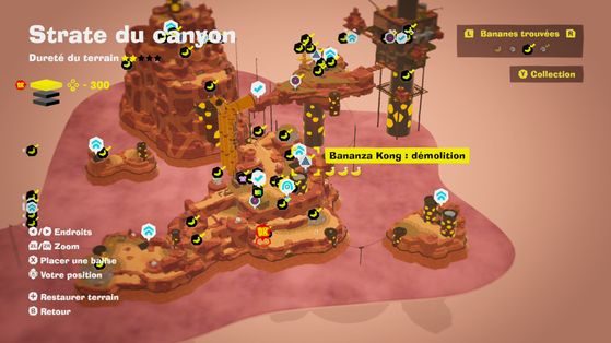 Emplacement du Parcours Défi 1 - Donkey Kong Bananza