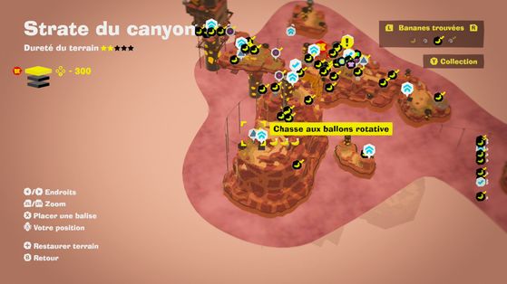 Emplacement du Parcours Défi 3 - Donkey Kong Bananza