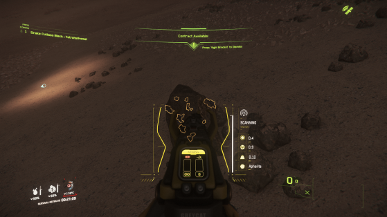 Clic droit : le multi tool scanne la roche - Star Citizen