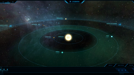 Croshaw et ses astres dans la Starmap - Star Citizen