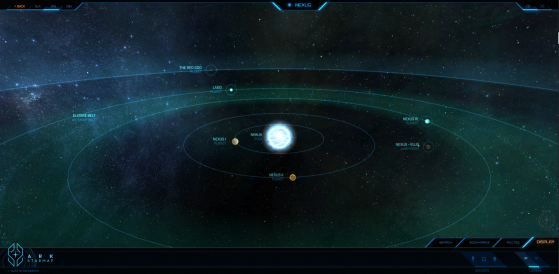 Nexus et ses astres dans la Starmap - Star Citizen