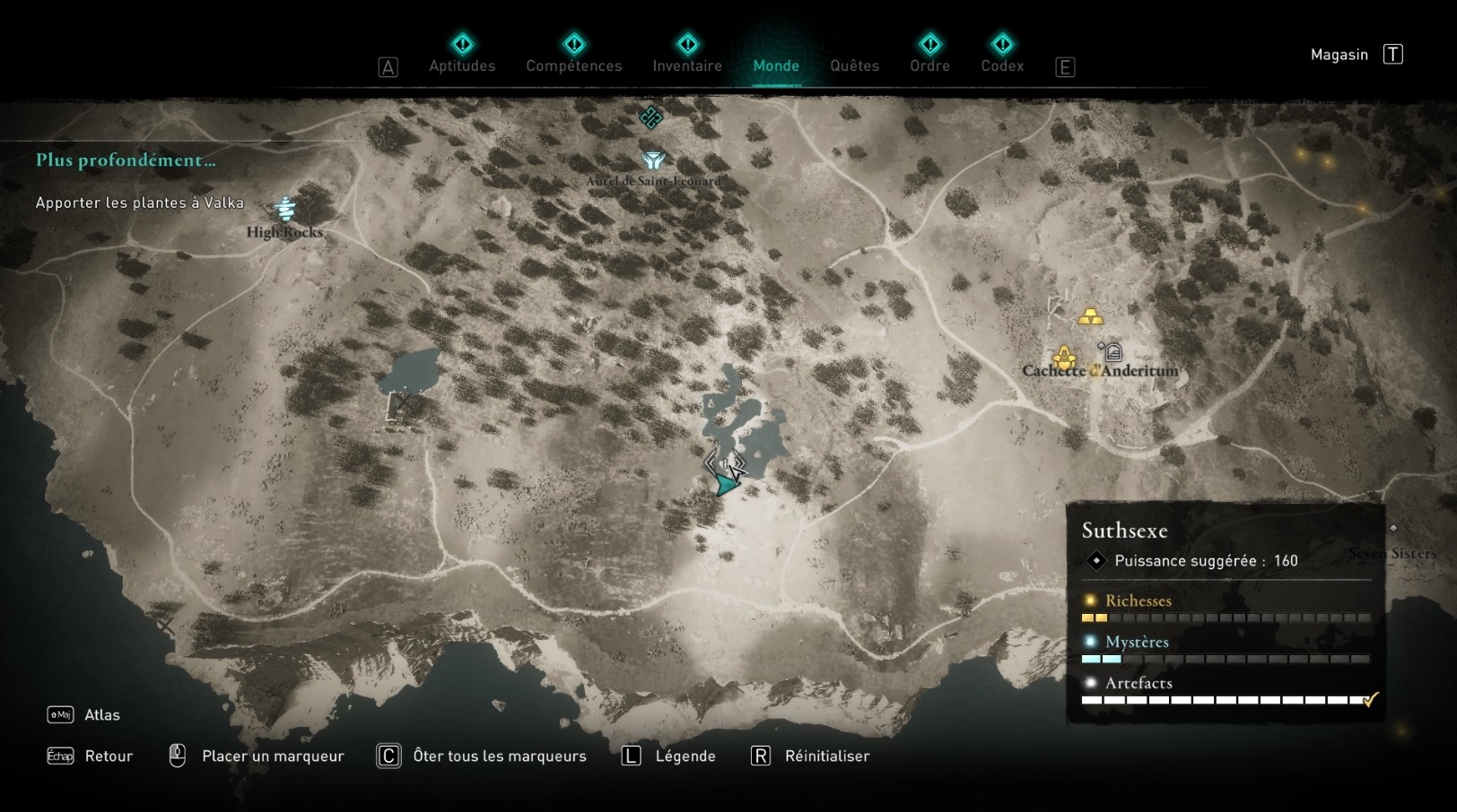 AC Valhalla Soluce carte du trésor de Crawelie du Suthsexe Millenium