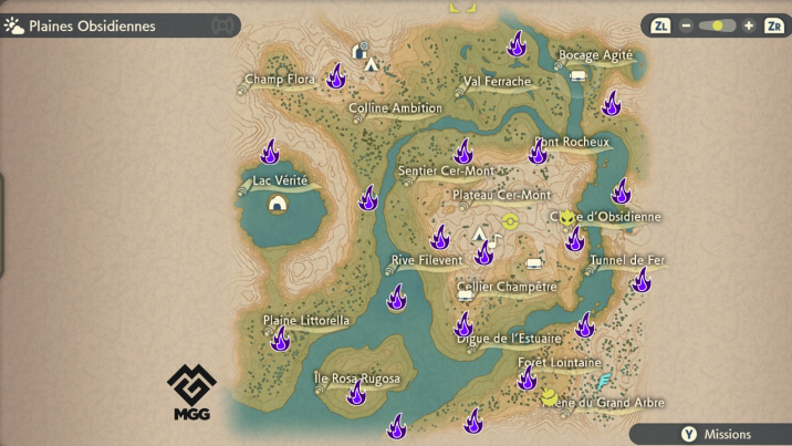 Emplacement flammes étranges Pokémon Arceus : Où trouver les 107 feux