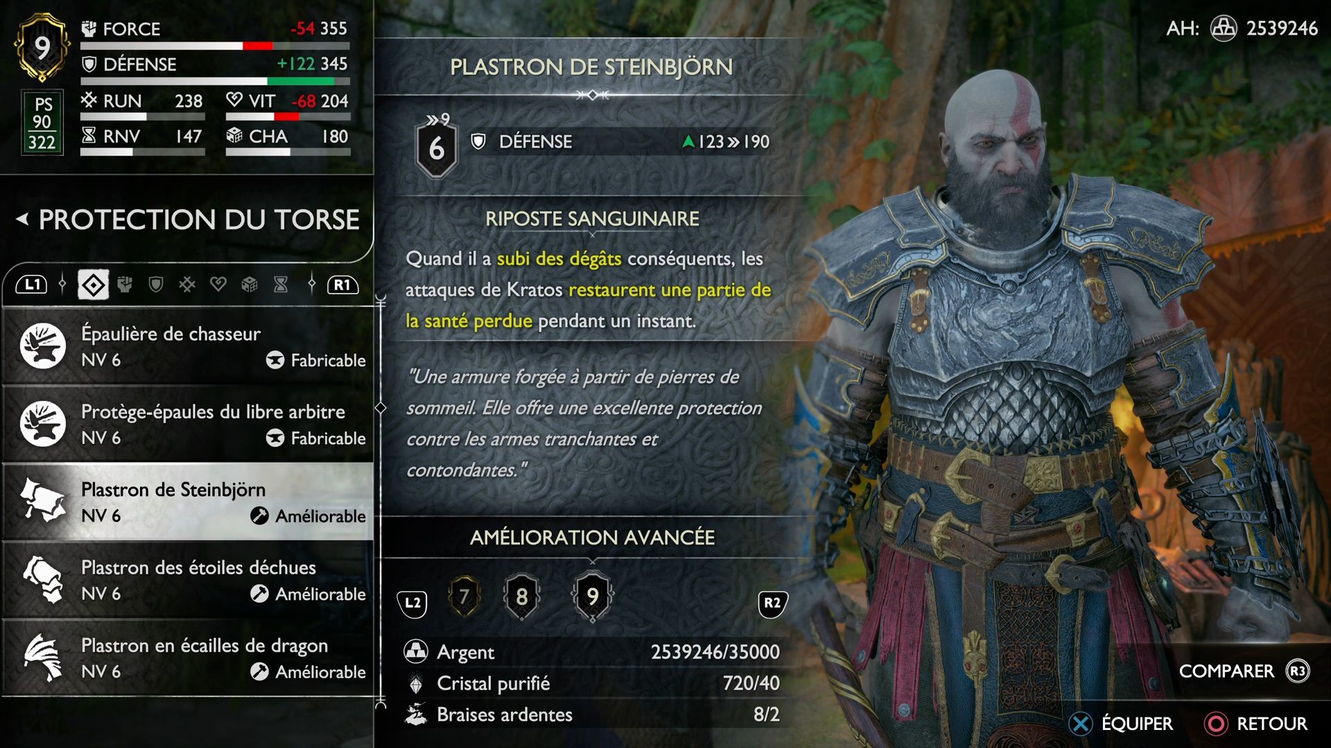 Meilleures armures God of War Ragnarok Armure Berserker, set Steinbjorn... Où toutes les