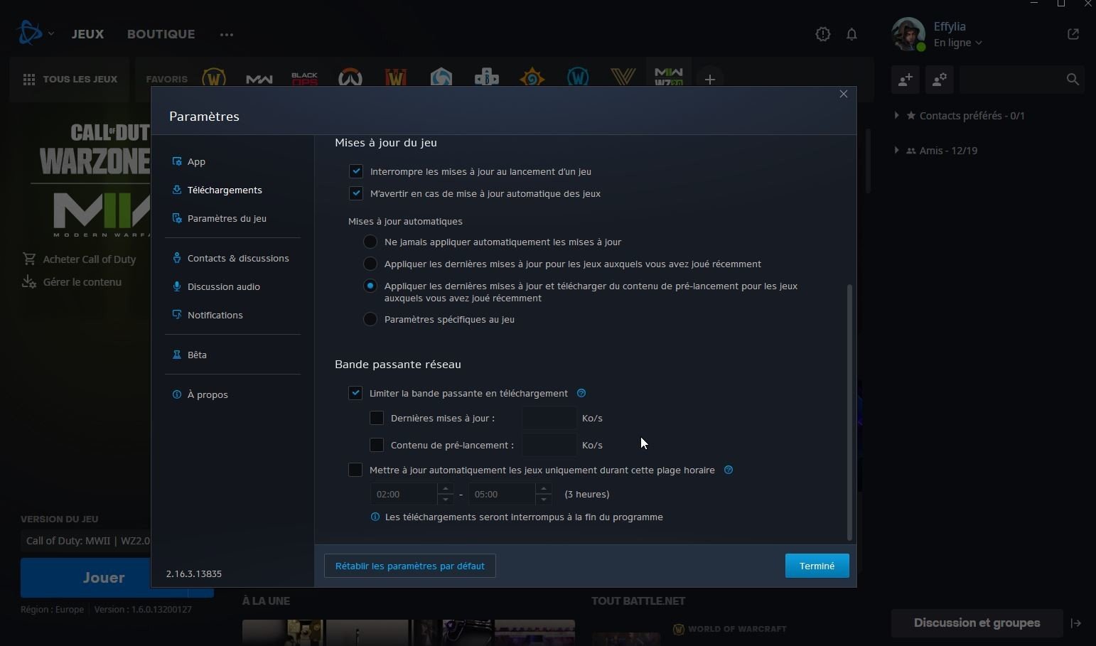 Téléchargement lent Warzone 2 Comment réparer ce problème sur Battle net ? Millenium